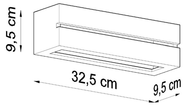 Κεραμικό φωτιστικό τοίχου Vega Line, Λευκό, 32.5x9.5x9.5 cm
