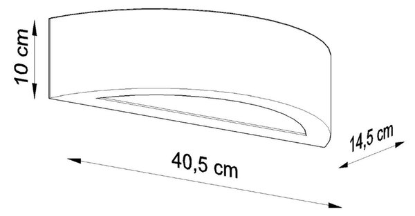 Κεραμικό φωτιστικό τοίχου Atena, Λευκό, 40.5x14.5x10 cm