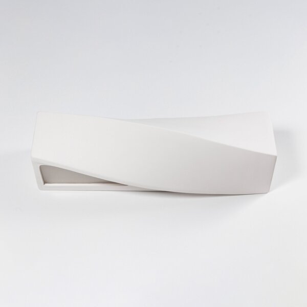 Κεραμικό φωτιστικό τοίχου Sigma, Λευκό, 42x12x14 cm