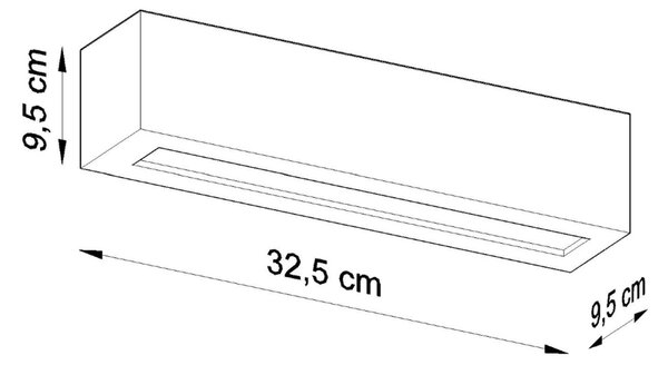 Κεραμικό φωτιστικό τοίχου Vega, Γκρι, 32.5x9.5x9.5 cm
