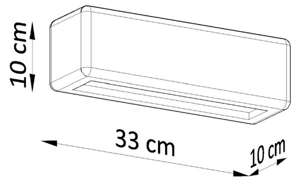 Κεραμικό φωτιστικό τοίχου Subani, Λευκό, 33x10x10 cm