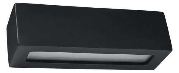 Κεραμικό φωτιστικό τοίχου Vega, Μαύρο, 32.5x9.5x9.5 cm