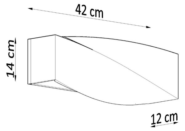 Κεραμικό φωτιστικό τοίχου Sigma, Μαύρο, 42x12x14 cm