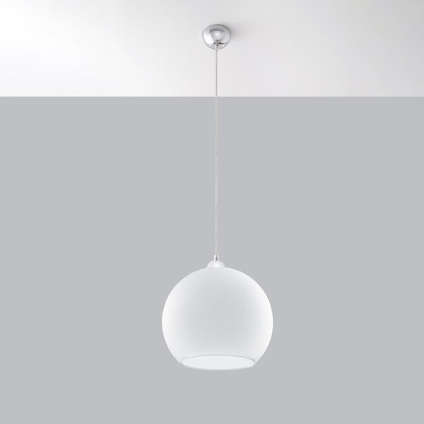 Κρεμαστό φωτιστικό Ball, Λευκό, 30x30x120 cm