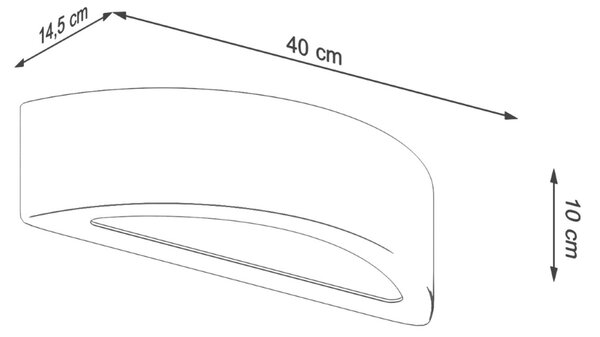 Φωτιστικό τοίχου Atena από σκυρόδεμα, Γκρι, 40x14.5x10 cm