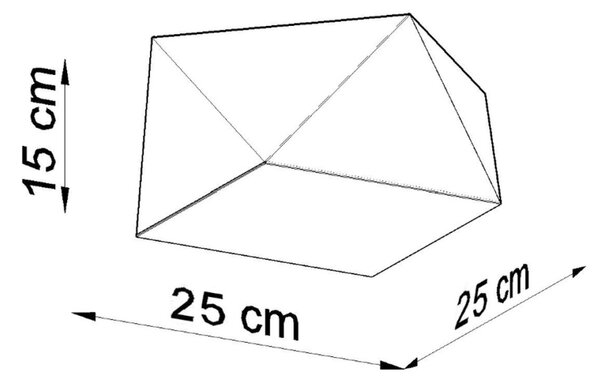 Πλαφονιέρα Hexa, Ασημί, 25x25x15 cm