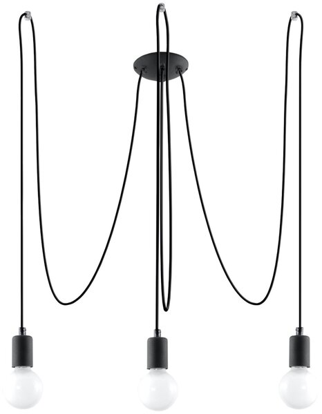 Πολυέλαιος 3 Edison, Μαύρος, 300x300x150 cm