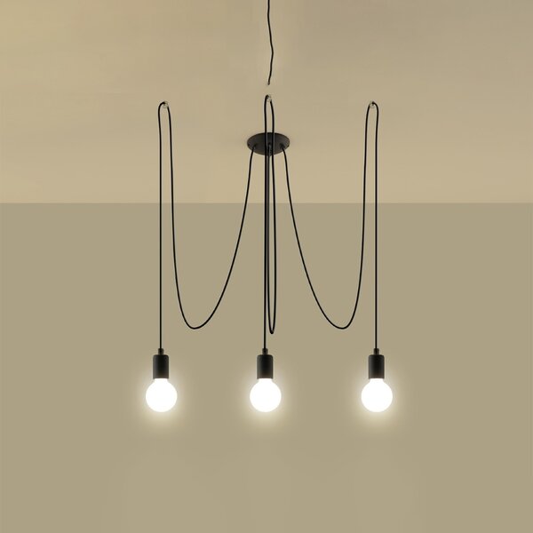 Πολυέλαιος 3 Edison, Μαύρος, 300x300x150 cm
