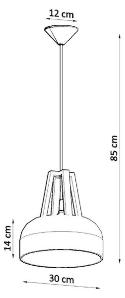 Κρεμαστό φωτιστικό E27 Casco V1, Λευκό, 30x30x85 cm