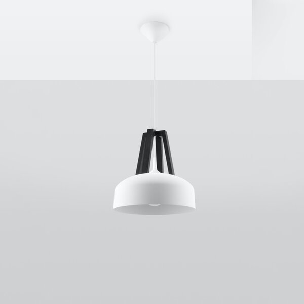 Κρεμαστό φωτιστικό E27 Casco V1, Λευκό, 30x30x85 cm