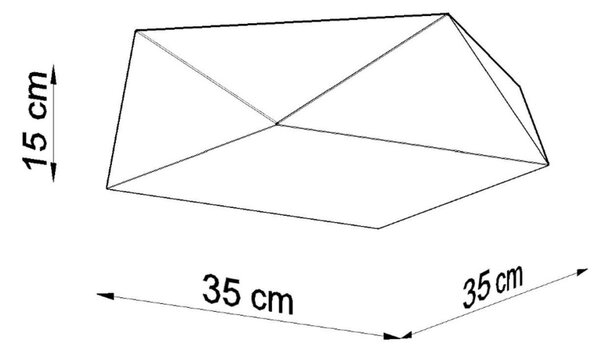 Πλαφονιέρα Hexa, Ασημί, 35x35x15 cm