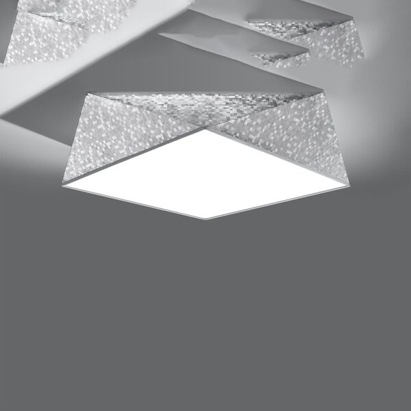 Πλαφονιέρα Hexa, Ασημί, 45x45x15 cm