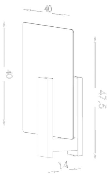 Πλαφονιέρα Lappo, Λευκή, 40x14x47.5 cm