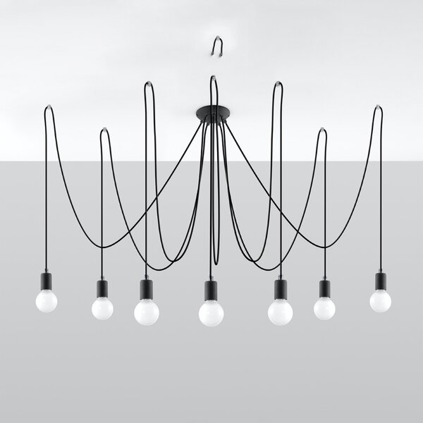 Πολυέλαιος 7 Edison, Μαύρος, 300x300x150 cm