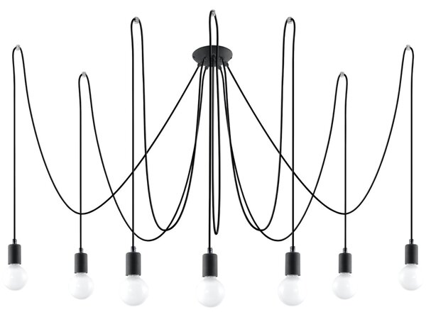 Πολυέλαιος 7 Edison, Μαύρος, 300x300x150 cm
