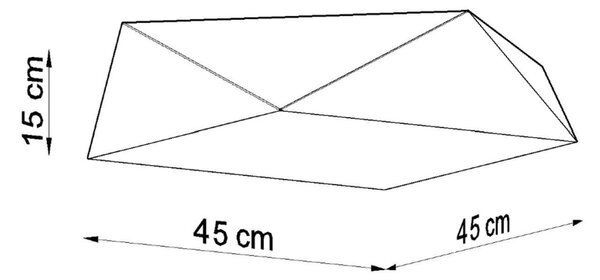 Πλαφονιέρα Hexa, Ασημί, 45x45x15 cm