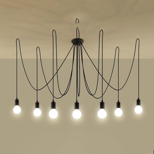 Πολυέλαιος 7 Edison, Μαύρος, 300x300x150 cm
