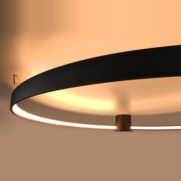 Πλαφονιέρα LED Rio, Μαύρη, 3000K, 110x118x12.5 cm