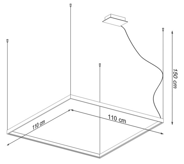 Πολυέλαιος LED Nelya, Χρυσός, 3000K, 110x110x150 cm