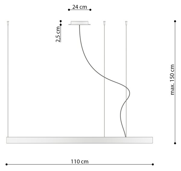 Πολυέλαιος LED Rio, Χρυσός, 4000K, 110x110x150 cm