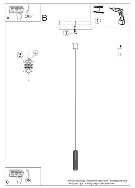 Κρεμαστό φωτιστικό LED Ivar 1, Κόκκινο, 4000K, 6.4x6.4x200 cm