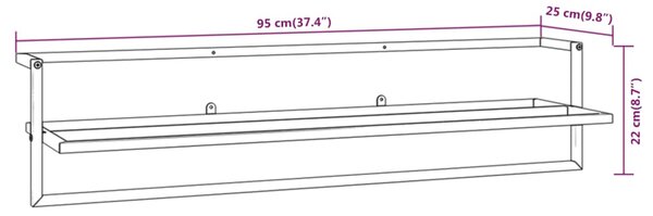 VidaXL Βάση για Πετσέτες Επιτοίχια Λευκή 95 x 25 x 22 εκ. Σιδερένια