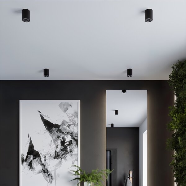 Πλαφονιέρα LED Zoe, Μαύρη, 4000K, 7.2x7.2x8.3 cm