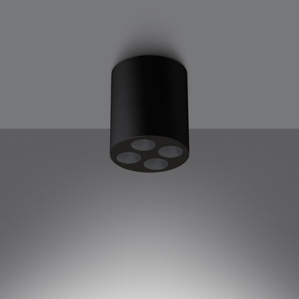 Πλαφονιέρα LED Zoe, Μαύρη, 4000K, 7.2x7.2x8.3 cm