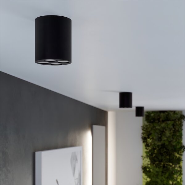 Πλαφονιέρα LED Zoe, Μαύρη, 4000K, 7.2x7.2x8.3 cm