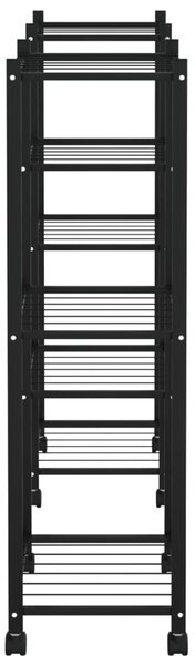 VidaXL Βάση Λουλουδιών με Ρόδες 83 x 25 x 83,5 εκ. Μαύρη Σιδερένια