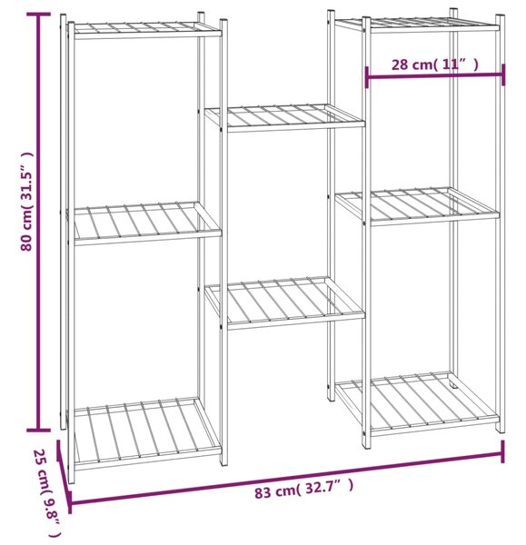 VidaXL Βάση Λουλουδιών Μαύρη 83 x 25 x 80 εκ. Σιδερένια