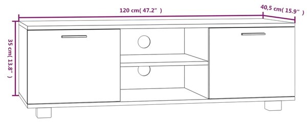 VidaXL Έπιπλο Τηλεόρασης Καπνιστή Δρυς 120x40,5x35 εκ. Επεξ. Ξύλο