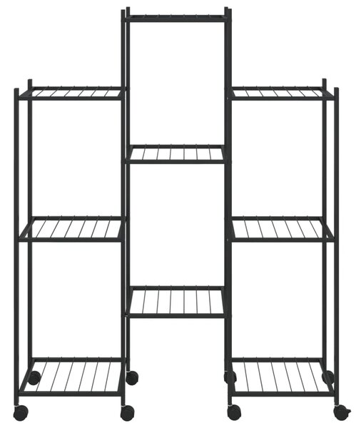 VidaXL Βάση Λουλουδιών με Ρόδες 83x25x103,5 εκ. Μαύρη Σιδερένια