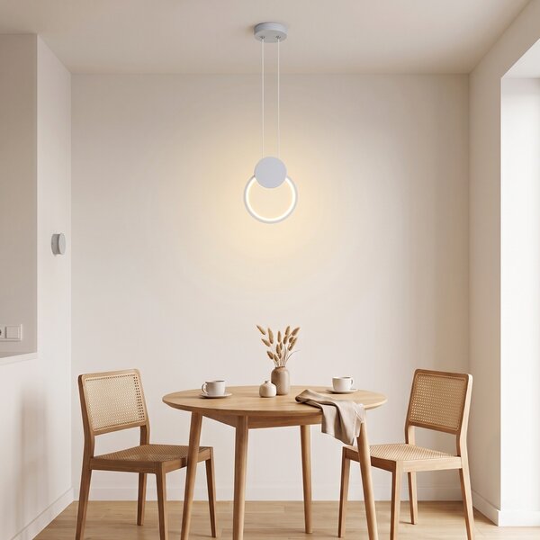 Κρεμαστό φωτιστικό LED, Ganden, Pako, Λευκό 26.5x26.5x20 cm