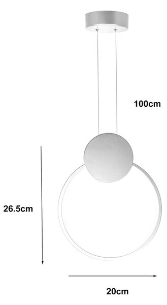 Κρεμαστό φωτιστικό LED, Ganden, Pako, Χρυσό 26.5x26.5x20 cm