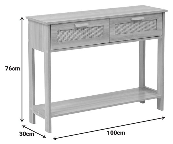 Κονσόλα, Alenda, Pako, Φυσικό 100x30x76 cm