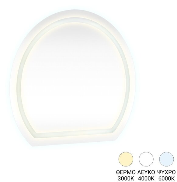 Επιτοίχιος καθρέφτης LED, Enira, Pako, Διάφανο 59.5x2.8x59.5 cm