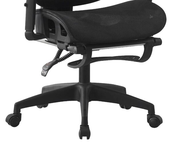 Καρέκλα γραφείου με υποπόδιο, Corus, Pako, Μαύρο 62x69x135 cm