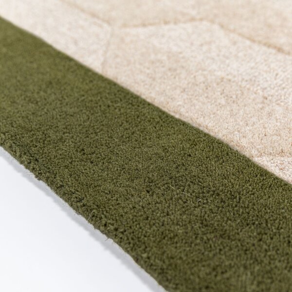 Covor traversa Apex Border Wool Verde 60x230 cm