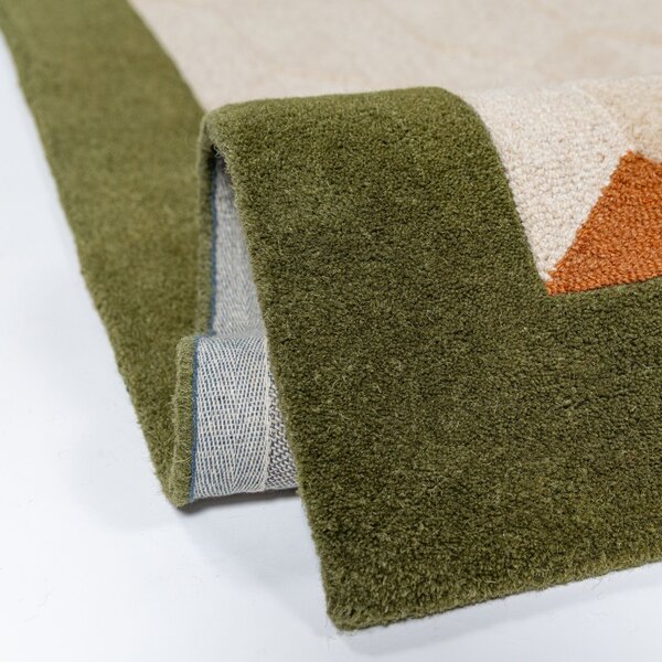Covor Apex Border Wool Verde 120x170 cm