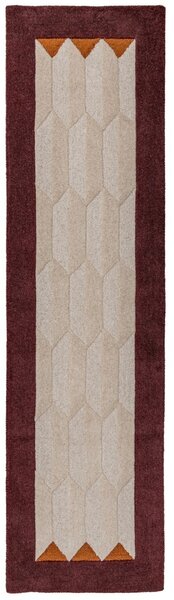 Covor traversa Apex Border Wool Visiniu 60x230 cm