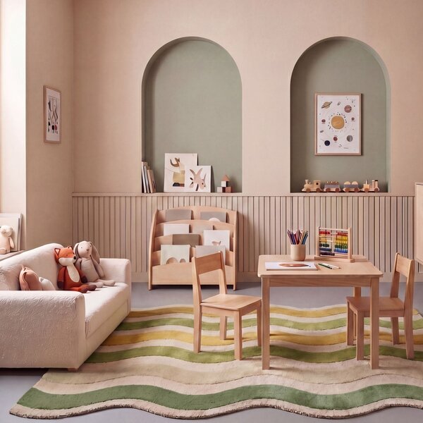 Covor Cascade Wool Verde 140x200 cm