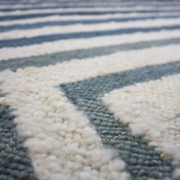 Covor Boucle Wool Frame Albastru 140x200 cm
