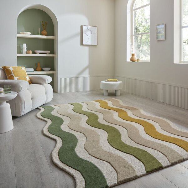 Covor Cascade Wool Verde 140x200 cm