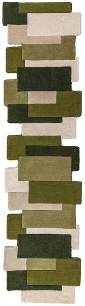 Covor traversa Collage Verde 66x300 cm