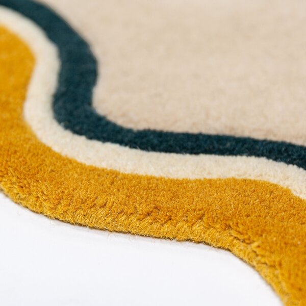 Covor rotund Leo Scallop Border Multicolor 180x180 cm