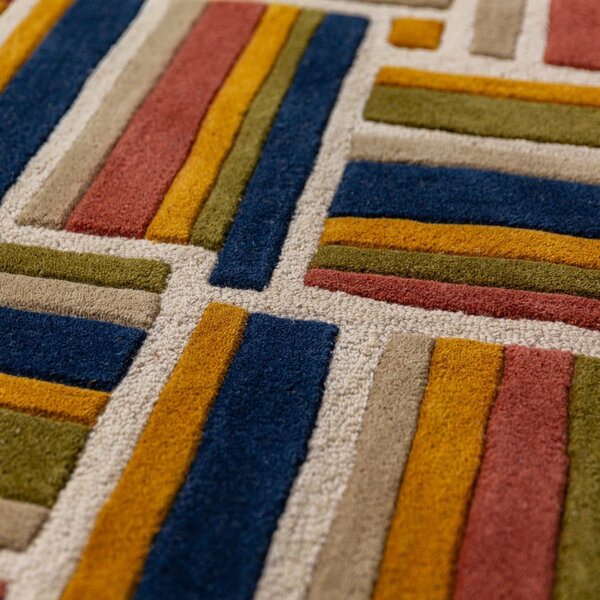 Covor Lattice Shaped Wool Teracota 160x230 cm