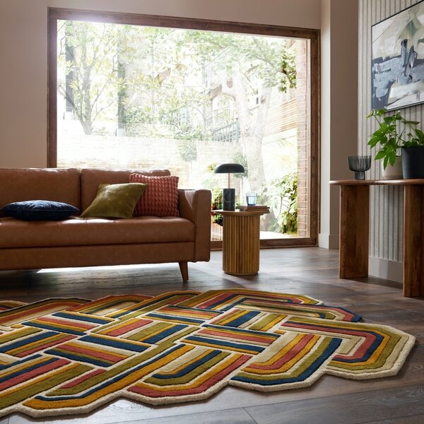 Covor Lattice Shaped Wool Teracota 160x230 cm
