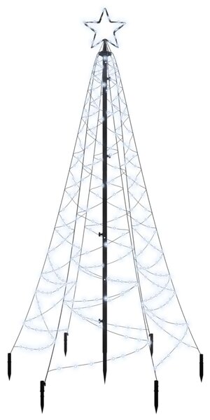 VidaXL Χριστουγεννιάτικο Δέντρο Με Ακίδα 200 LED Ψυχρό Λευκό 180 εκ