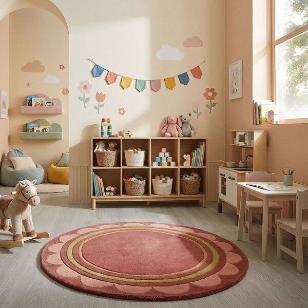 Covor rotund Lois Multicolor 120x120 cm